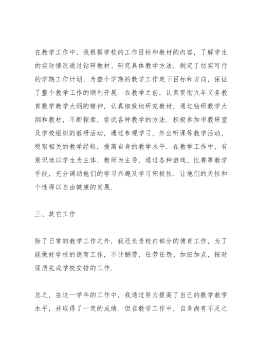 初中数学老师工作总结10篇.docx