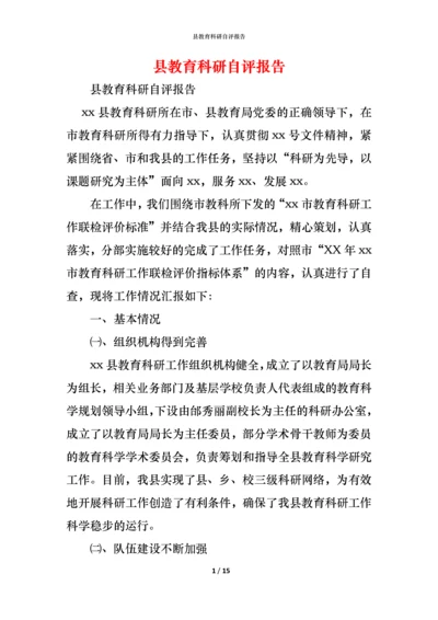 2021县教育科研自评报告.docx