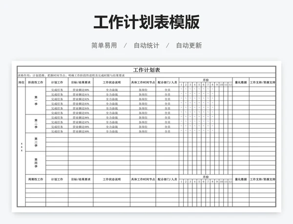 工作计划表模版