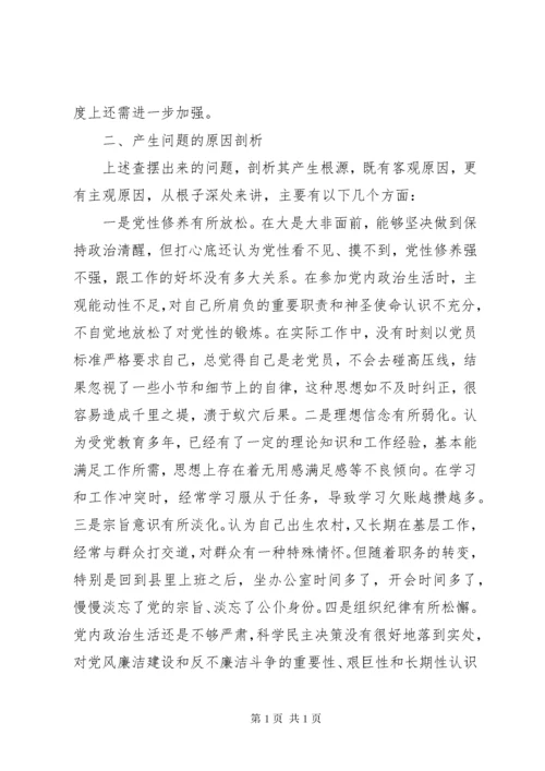 守初心担使命民主生活会个人对照检查材料两篇.docx