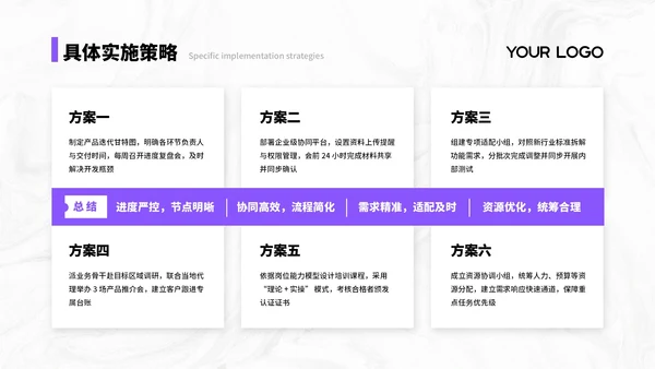 紫色简约商务风汇报总结PPT通用模板
