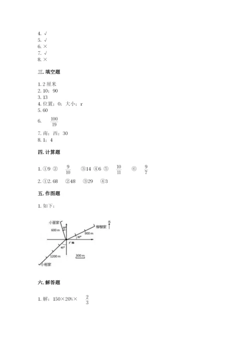 小学数学六年级上册期末测试卷附完整答案（必刷）.docx