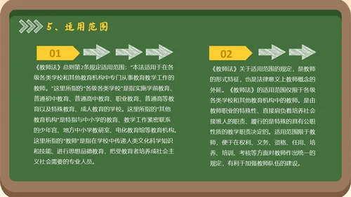黑板风简约学习教师法教师PPT教师培训