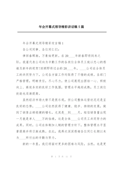 年会开幕式领导精彩讲话稿5篇.docx