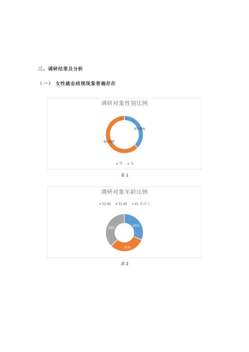 女大学生性别歧视调研分析报告.docx
