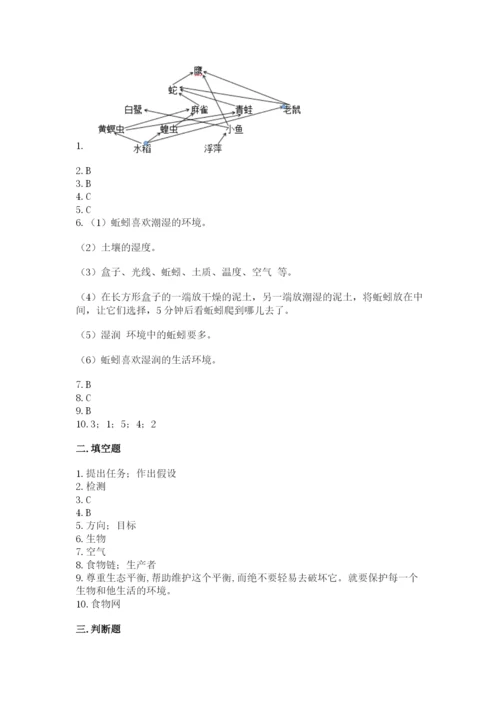 教科版五年级下册科学第一单元《生物与环境》测试卷带答案（b卷）.docx