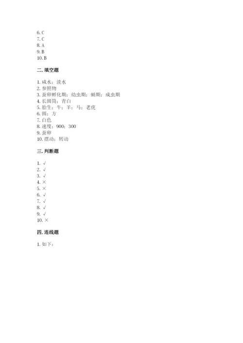 教科版科学三年级下册 期末测试卷含答案（新）.docx