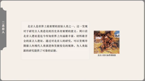 中学历史课人类起源《北京人》通用PPT模板