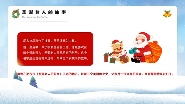 蓝色卡通风圣幼儿园圣诞节PPT模板