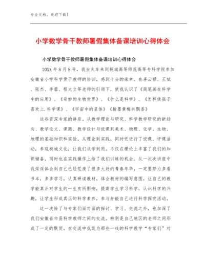 小学数学骨干教师暑假集体备课培训心得体会例文16篇文档合集.docx