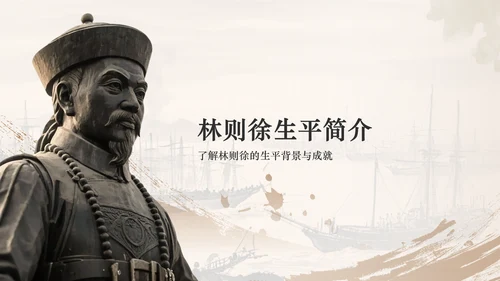 橙色复古风林则徐虎门销烟与民族气节PPT模板