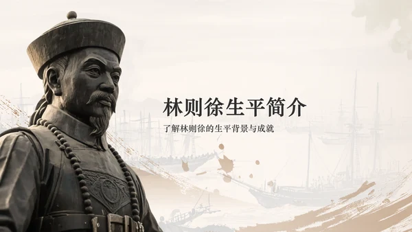 橙色复古风林则徐虎门销烟与民族气节PPT模板