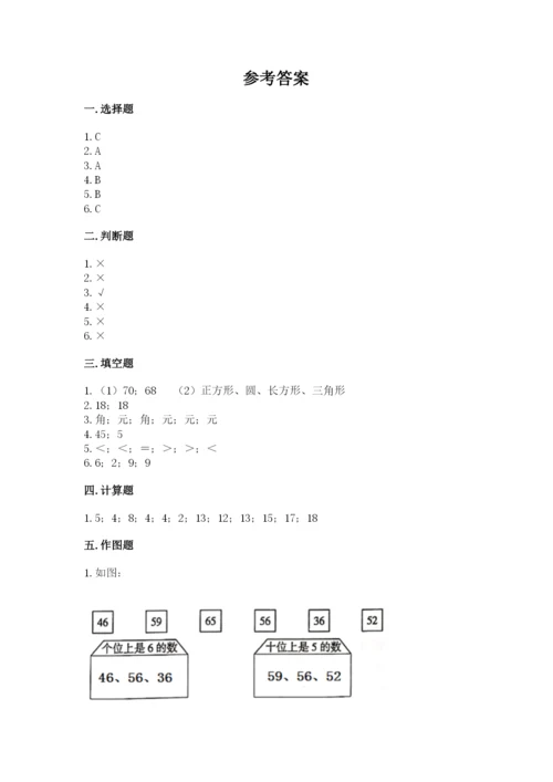 小学一年级下册数学期末测试卷附参考答案（模拟题）.docx