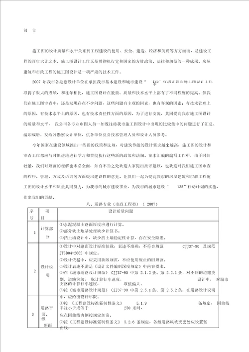 房屋建筑和市政工程施工图设计文件常见问题汇编