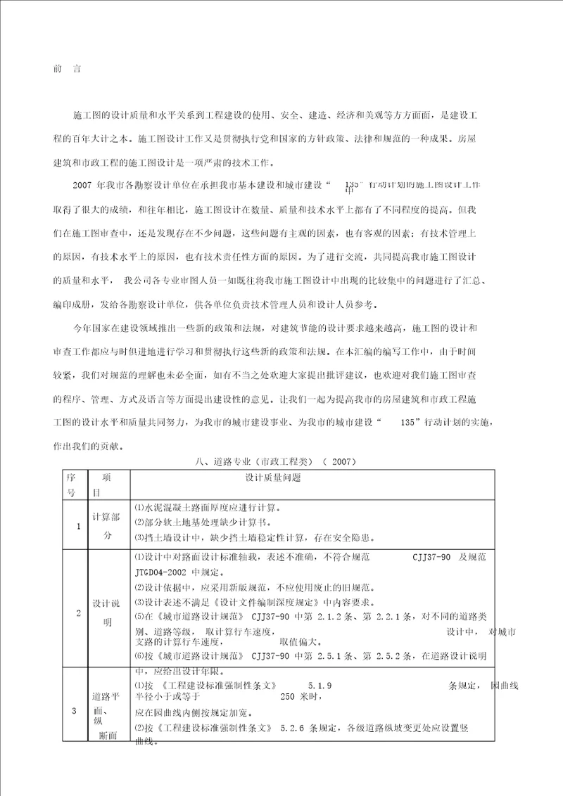 房屋建筑和市政工程施工图设计文件常见问题汇编