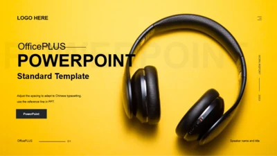 封面页-商务耳机设备产品介绍PPT主题