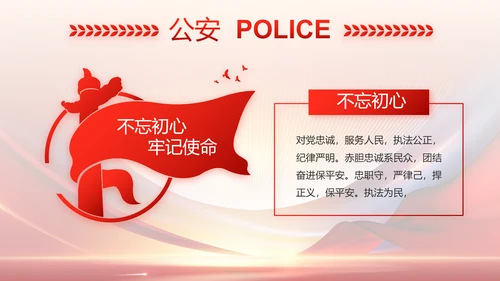 红色大气公安警察工作总结汇报PPT