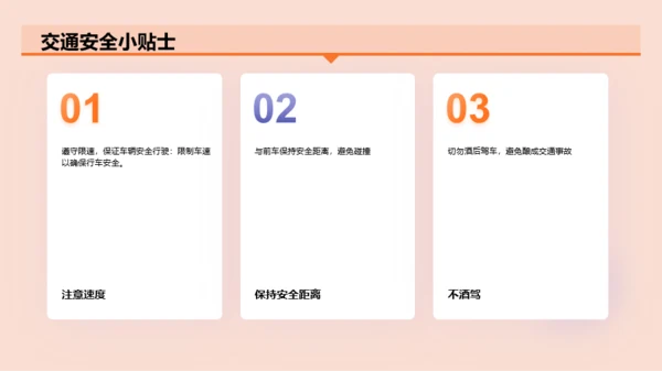 橙色插画安全出行从交通开始