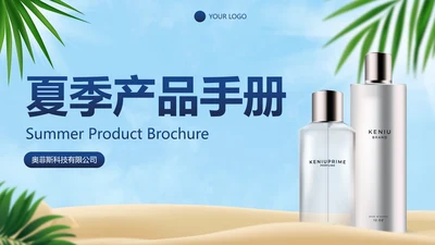 高级立体夏季产品介绍手册PPT模板