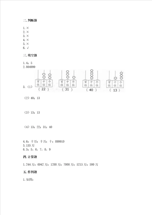 北京版四年级上册数学第一单元大数的认识测试卷及参考答案b卷