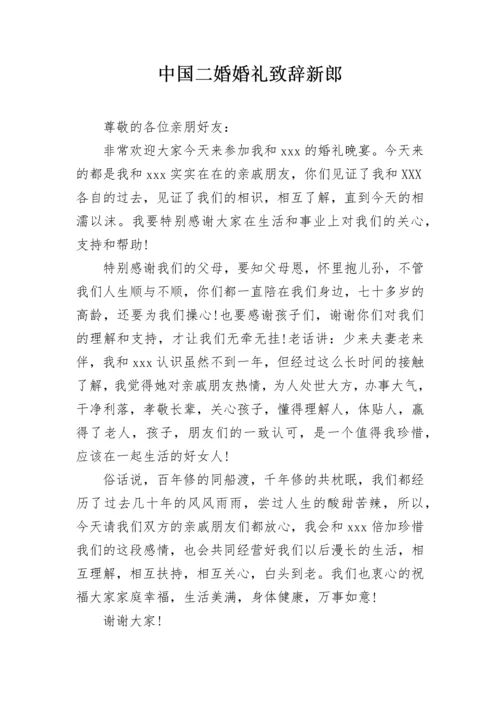 中国二婚婚礼致辞新郎.docx