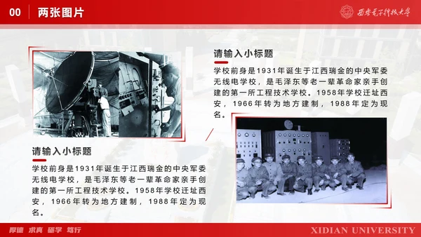 西安电子科技大学毕业论文答辩通用PPT模板