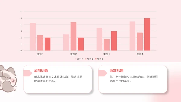 团团猫粉色卡通风通用模版