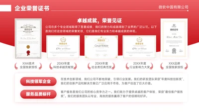 红色简约风荣誉