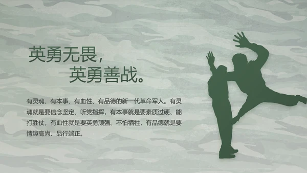迷彩风八一军事部队主题工作总结PPT