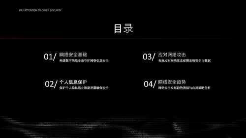 黑色简约字符网络安全教育PPT模版