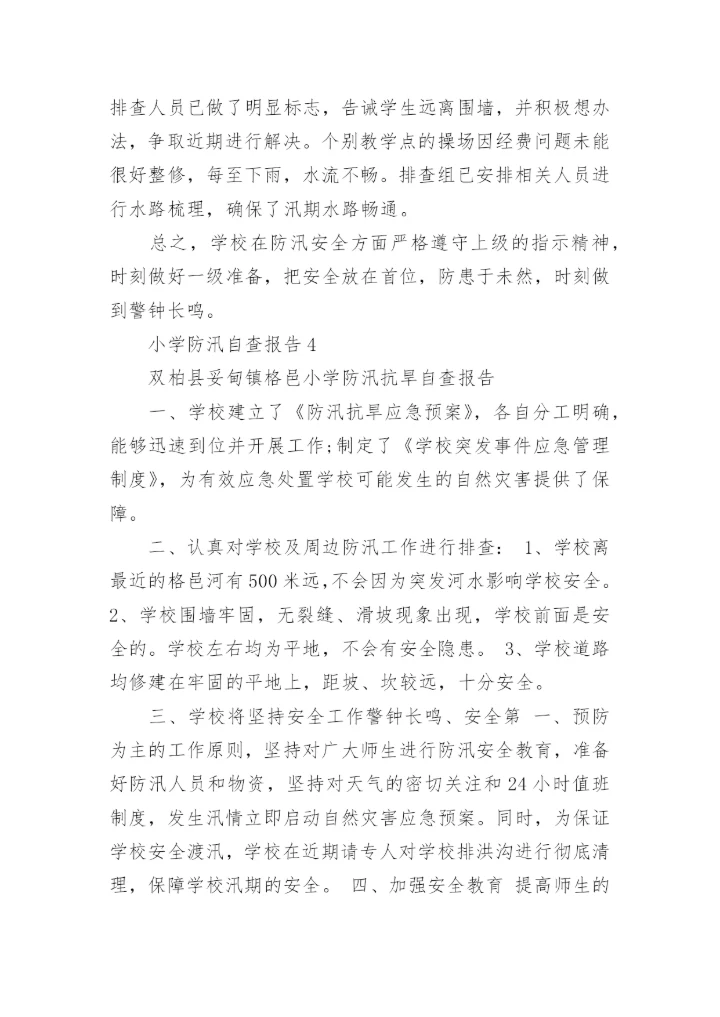 小学防汛自查报告.docx