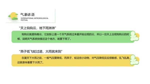 蓝色国际气象节PPT课件模板