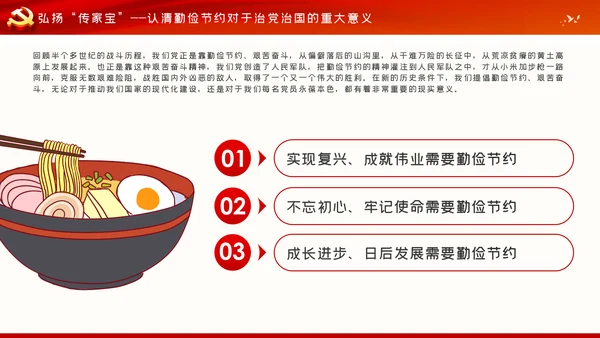 制止餐饮浪费行为专题党课稿PPT模板