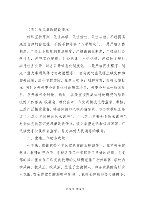 六店小学党支部书记述职报告.docx