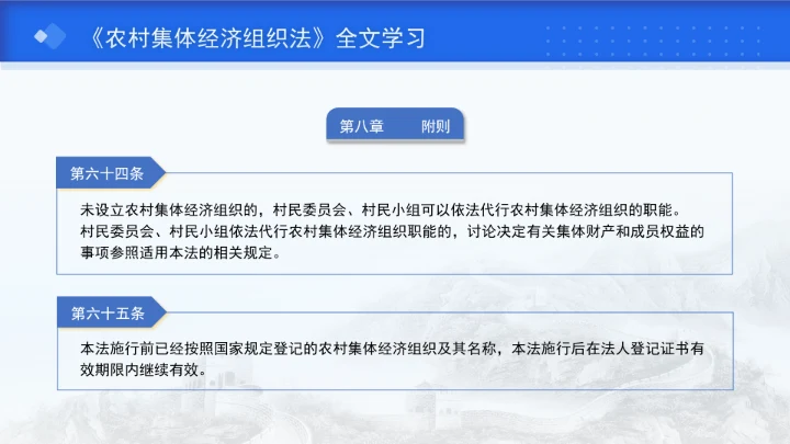 新修订中华人民共和国农村集体经济组织法解读学习PPT