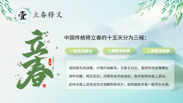 立春节气春意春色通用PPT模板
