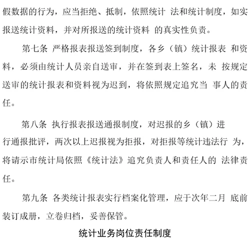 XX区市场监督管理局关于统计工作制度