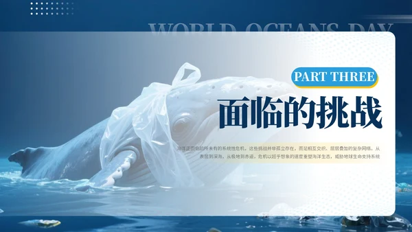 蓝色系简约风世界海洋日PPT模版