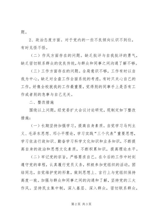 槐树湾中心小学保持党的纯洁性分析检查阶段分析检查报告[模版] (2).docx