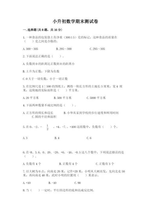 小升初数学期末测试卷及完整答案【有一套】.docx