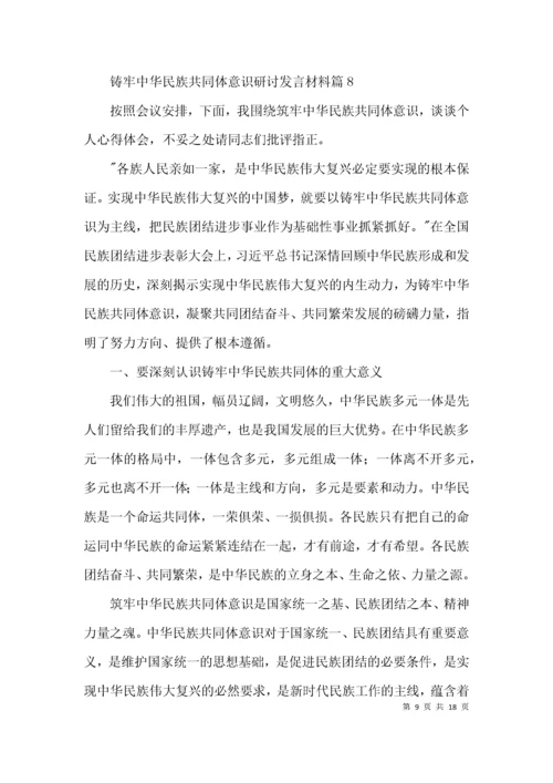 （精选）铸牢中华民族共同体意识研讨发言材料范文(通用11篇).docx