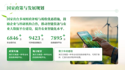 绿色商务风智慧农业项目汇报总结PPT模板