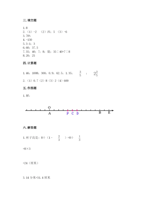 小学六年级下册数学期末卷含答案（黄金题型）.docx