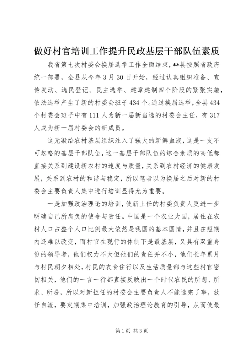 做好村官培训工作提升民政基层干部队伍素质.docx