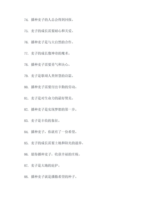 播种麦子谚语