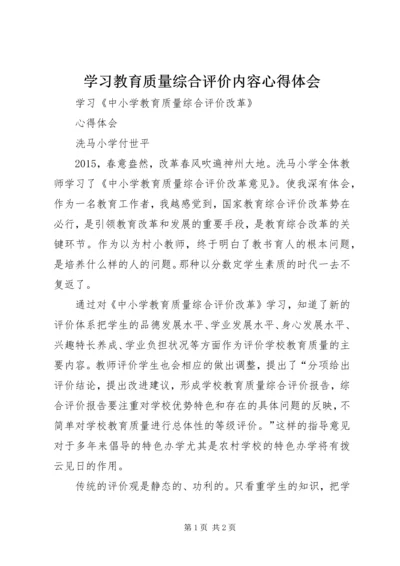 学习教育质量综合评价内容心得体会.docx