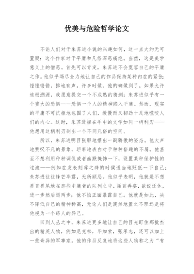 优美与危险哲学论文.docx