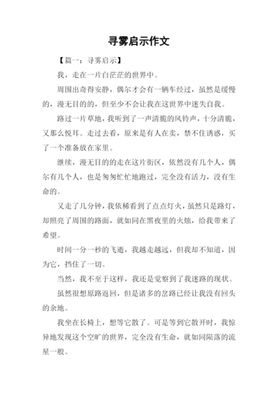 寻雾启示作文.docx