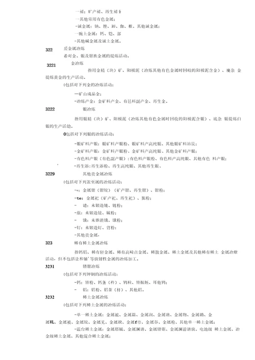 有色金属冶炼及压延加工类行业定义