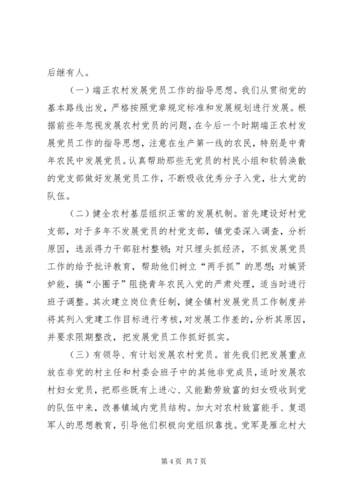 突出五抓做好发展农村党员工作.docx